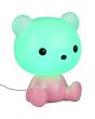 Reality Cutie R57991193 roze kinderlamp in de vorm van een beer met lichtgevende kop met groen licht