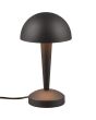 Trio Canaria R59561180 brandend mat zwart tafellampje met half ronde kap van metaal