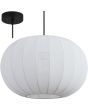 Searchlight Radiant 52850BK hanglamp met zwarte pendel en wit ovalen kap van zachte stof met een diameter van 38cm