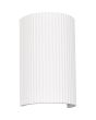 Trio Sepanta overschilderbare 22cm hoge geribbelde wandlamp van gips met lichtopening naar boven en beneden