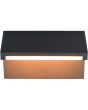Bovenaanzicht Trio Ravi antraciet grijze wandlamp van 18 cm breed geschikt voor kustgebieden met een LED paneel naar beneden gericht