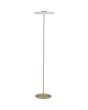 Searchlight Record EU33121PB goudkleurige vloerlamp met schijfvormige wit glazen kap