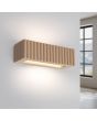 Brandende Sollux Rigata taupe kleurige geribbelde up en down wandlamp van keramiek van 34 cm breed en 12 cm diep