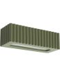 Sollux Rigata olijf groen geribbelde up en down wandlamp van keramiek van 34 cm breed en 12 cm diep