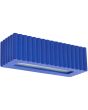 Sollux Rigata marine blauw geribbelde up en down wandlamp van keramiek van 34 cm breed en 12 cm diep