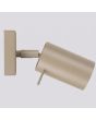 zijaanzicht taupe kleurig metalen spotje met een uitval van 16 cm en een staafje om het spotje te richten