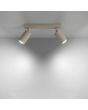 brandende taupe kleurig metalen dubbele plafondspot van 30 cm breed