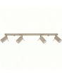 taupe kleurig metalen plafondspot van 80 cm lang met vier spotjes