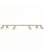 taupe kleurige metalen plafondspot van 118 cm lang met zes spotjes