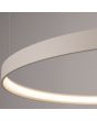 Detailfoto brandende LED van de Hanglamp Rio beige cirkelvormige hanglamp met een diameter van 55 cm en geïntegreerde LED aan de binnenzijde van de ring