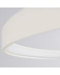 Detailfoto van de LED ring van de Hanglamp Rio beige cirkelvormige hanglamp met een diameter van 110 cm en geïntegreerde LED aan de binnenzijde van de ring
