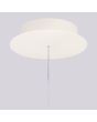 Detailfoto van het plafondkapje van de Hanglamp Rio beige cirkelvormige hanglamp met een diameter van 110 cm en geïntegreerde LED aan de binnenzijde van de ring
