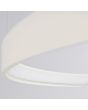 Detailfoto van een LED ring van de Hanglamp Rio beige dubbele cirkelvormige hanglamp met diameters van 55 en 78  cm en geïntegreerde LED aan de binnenzijde van de ringen