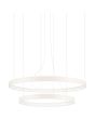 Hanglamp Rio beige dubbele cirkelvormige hanglamp met diameters van 55 en 78  cm en geïntegreerde LED aan de binnenzijde van de ringen