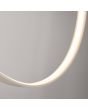 Detailfoto brandende LED ring van de Hanglamp Rio beige cirkelvormige spiegellamp met een diameter van 55 cm en geïntegreerde LED aan de binnenzijde van de ring