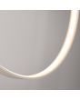 Detailfoto brandende LED ring van de Hanglamp Rio beige cirkelvormige spiegellamp met een diameter van 110 cm en geïntegreerde LED aan de binnenzijde van de ring