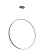 Olijfgroene ringvormige hangende spiegellamp Rio met een diameter van 110 cm met een LED ring aan de binnenzijde