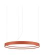 Okerrode ringvormige hanglamp Rio met een diameter van 55 cm met een LED ring aan de binnenzijde