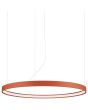 Okerrode ringvormige hanglamp Rio met een diameter van 78 cm met een LED ring aan de binnenzijde