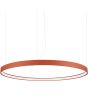 Okerrode ringvormige hanglamp Rio met een diameter van 110 cm met een LED ring aan de binnenzijde