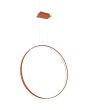 Okerrode ringvormige hangende spiegellamp Rio met een diameter van 78 cm met een LED ring aan de binnenzijde