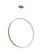 Okerrode ringvormige hangende spiegellamp Rio met een diameter van 110 cm met een LED ring aan de binnenzijde