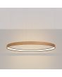 brandende eikenhouten cirkelvormige hanglamp met een diameter van 79 cm met LED aan de binnenzijde