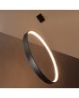 Thoro Rio TH.122 sfeerfoto van zwarte cirkelvormige hanglamp met een diameter van 110cm van onderen genomen