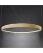 Thoro Rio TH.216 detailfoto van dering van de goudkleurige cirkelvormige hanglamp met een ring van 55cm in diameter