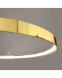 Thoro Rio TH.246 detailfoto van de ring van de glanzend gouden ringvormige hanglamp met een diameter van 78cm