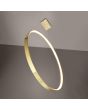 Thoro Rio TH.248 foto van glanzend goud kleurige ringvormige spiegellamp met een diameter van 78cm van schuin onder genomen