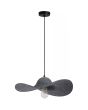 grijze hanglamp met een kap van vilt met een diameter van 48cm