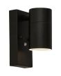 Searchlight Rochester 14601BK brandende wandlamp voor buiten met dag nacht sensor en buisvormige spot naar beneden