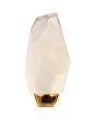 Searchlight Rocky 23142-1SB messing wandlamp met geborsteld glazen staande kap in de vorm van een ruwe steen