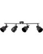 Brilliant Rolet 49631/76 industriele zwarte spot met twee stangen met elk twee metalen spotjes met zware stelschroeven