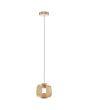 Freelight Rosa rose gouden hanglamp met een amber glazen kap van 21cm in diameter met geïntegreerde LED