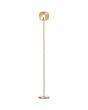 Freelight Rosa rose goud kleurige vloerlamp van 175 cm hoog met amber glazen kap van 21 cm met geïntegreerde dimbare LED