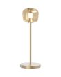 Freelight Rosa rose goud kleurige tafellamp van 55 cm hoog met amber glazen kap van 15,5 cm met geïntegreerde dimbare LED