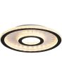 Searchlight Roundel 25688-35BK brandende zwarte plafonniere met zijwaards gerichte LED randen van kunststof met kristalmotief