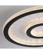 Searchlight Roundel 25688-35BK detailfoto van de randen van de zwarte plafonniere met zijwaards gerichte LED randen van kunststof met kristalmotief