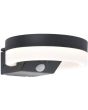 Lutec Runda antraciet grijze schijfvormige wandlamp van 18 cm breed met kantelbaar zonnepaneel bovenop 