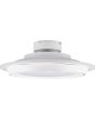 Zijaanzicht Reality Saarela witte plafondventilator van 52 cm in diameter met LED in het midden en de ventilator in de rand