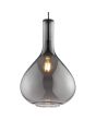 kap van de zwarte druppelvormige hanglamp Sander van rookglas met een diameter van 25cm