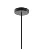 plafondplaatje van de zwarte druppelvormige hanglamp Sander van rookglas met een diameter van 25cm