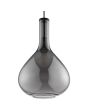 kap van de zwarte druppelvormige hanglamp Sander van rookglas met een diameter van 25cm