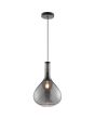 zwarte druppelvormige hanglamp Sander van rookglas met een diameter van 25cm