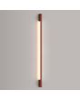 Brandende smalle okerrode wandlamp Sappo van 150 cm lang met LED voor indirect licht