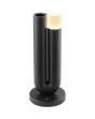 Brilliant Sayu zwarte oplaadbare tafellamp van 26,8 cm hoog in U vorm met vaas in 1 poot en een brandende LED unit op de andere
