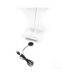 Konstsmide Scilla witte tafellamp voor buiten op batterijen met transparant glazen kap met touch dimmer met dockingstation