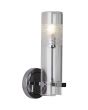 Searchlight Scope 27981CC brandende badkamer wandlamp met staande geëtst glazen cilindervormige kap